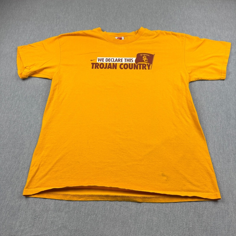 Vintage USC Trojans Mens T Shirt XL Yellow We Declare This Trojan Country Nike